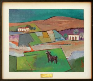 Foto pintura de Miro Barraza -paisaje con toro