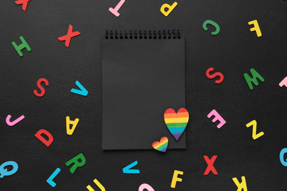 imágen con letras de todos colores para el lenguaje no binario