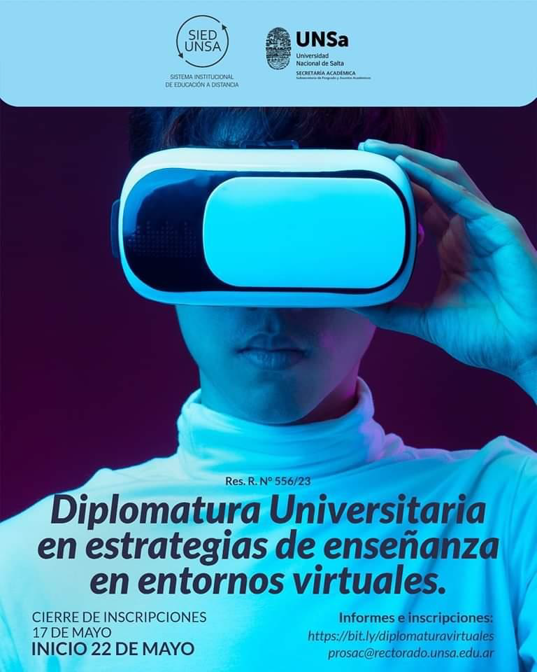 Flyer del Sied con una mujer con anteojos de realidad virtual