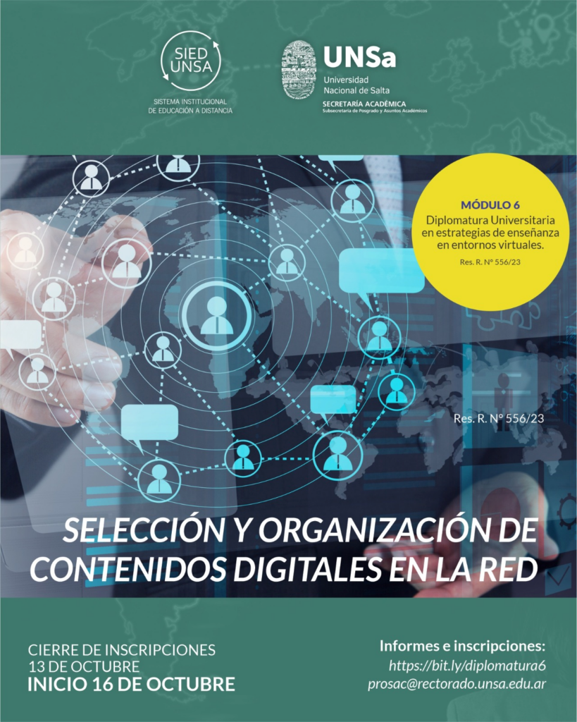 Flyer de selección y organización de contenidos digitales en la red