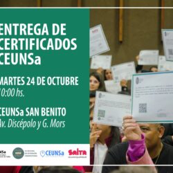 Flyer entrega de certificados de los ceunsa