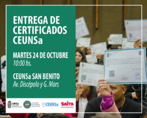 Flyer entrega de certificados de los ceunsa