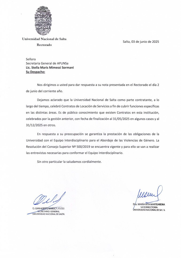 RESPUESTA A APUNSA RESPUESTA A APUNSA